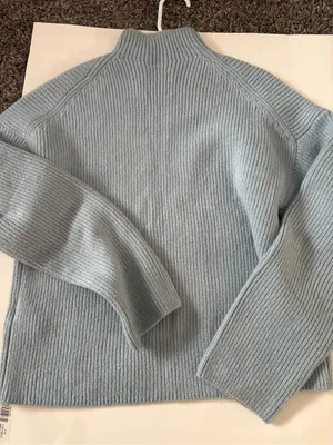Abercrombie & Fitch Light Blue Ribbed Mock Neck Sweater thumbnail 3