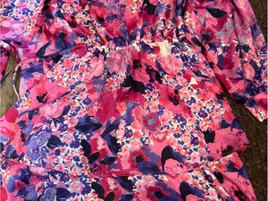 Zara purple and pink printed dress thumbnail 5