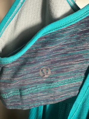 232. Lululemon Teal Turquoise Flowy Racerback Tank Built In Bra thumbnail 2
