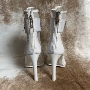 Karl Lagerfeld Paris Women's White‎ Blayze Lug Sole Peep Toe Bootie Size 5 B77 thumbnail 9