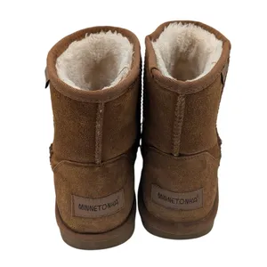 Minnetonka Brown Suede Sheepskin Lined Short Ankle Boots Women's‎ Size 8M 85701 thumbnail 5