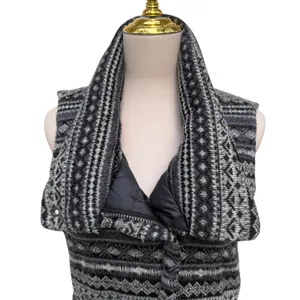Athleta Fair Isle Goose Down Puffer Vest Grey Black Sm Atheisure Full‎ Zip Ski thumbnail 3