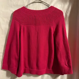 Izod Pink Cardigan Sweater‎ Womens Large Chunky Knit Buttons Valentines Day Date thumbnail 2