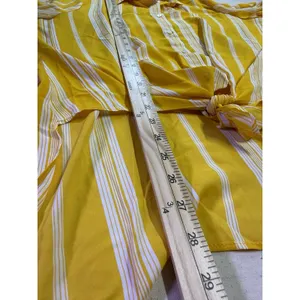 est. 1946 Yellow white striped Hi-Low top w/ tie Lg. Bussiness Officewear F64 thumbnail 6