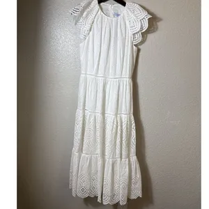 NWT Antonio Melani White Eyelet Midi Summer Dress in Size‎ 6. thumbnail 2