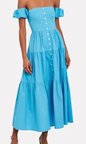 Staud Elio Dress in Bright Blue thumbnail 1