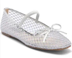 Rachael Ray Silver Mesh Mary Jane Flat with Bow Accent Size 6.5 thumbnail 1
