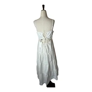 Line &‎ Dot Charlotte Dress Women Small White Eyelet Embroidered Midi NWT Boho thumbnail 4