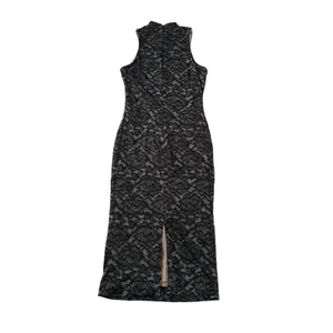 Dress The Population Norah Bodycon Dress Large Black Lace Sleeveless Mock‎ Neck thumbnail 8
