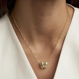 Kendra Scott Haley Bow Gold Short Pendant Necklace thumbnail 3