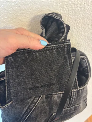 MARC JACOBS The Bow Denim Mini Sack Bag in Black thumbnail 6