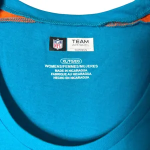 NEW‎ Miami Dolphins NFL Womens XL Teal Orange 3/4 Sleeve T Shirt Team Apparel thumbnail 4