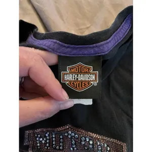 Harley Davidson T-Shirt Pink Triple S Morgantown, WV Sequin Logo Women’s Large thumbnail 6