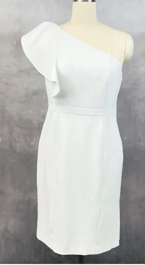 Karl Lagerfeld Dress Womens 8 One Shoulder Bridal Shower Chic Bachelorette READ‎ thumbnail 1