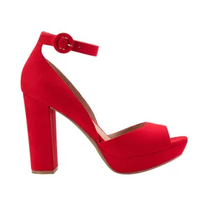 NEW Sun + Stone Womens Reeta Block-Heel Platform Sandals Red 5M thumbnail 5