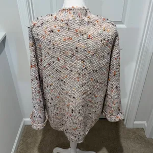 Anthropologie Holland Textured Open Front Cardigan Multicolor Knit Sweater XS thumbnail 3