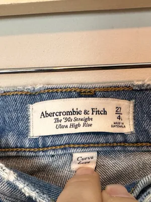 Abercrombie Curve Love 90s Straight Ultra High Rise Jeans 27 Light Wash thumbnail 5