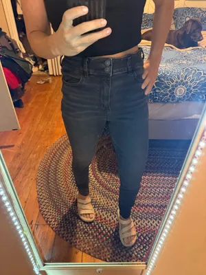 American Eagle black high waisted skinny jeans thumbnail 2