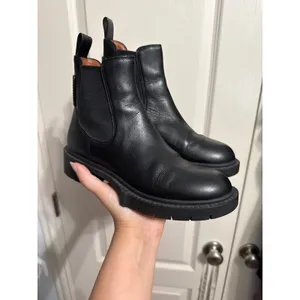 Coach Lyden Black Leather Booties Lug Sole Chelsea Ankle Boot Minimalist Utility thumbnail 3