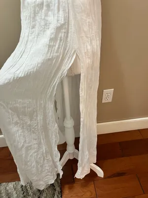 Sheer White Maxi Dress/Coverup Size Medium thumbnail 4