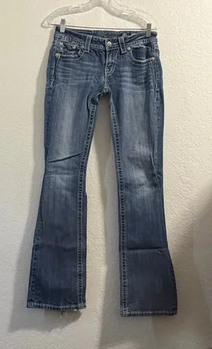 Miss Me Signature Boot Cut Slim Fit Stretch Women Denim Jeans raw hem BOOT 28 thumbnail 1