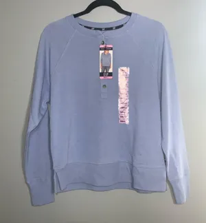 Gap Women's Henley Sweatshirt English Manor Blue, Small NWT thumbnail 5