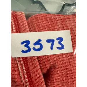 We The Free Free People Womens Small Coral Red Waffle Knit‎ Henley Thermal Top thumbnail 7