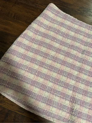 Zara Pink Plaid Tweed Mini Skirt thumbnail 2