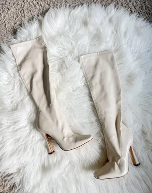Forever 21 Knee-High Cream Boots NWT thumbnail 1