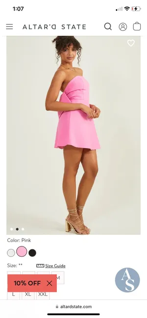 Altar'd State Bow Dress Mini Strapless thumbnail 5