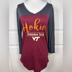 Virginia Tech Hokies Women’s Long Sleeve S Tee VT Football Game Day Sporty Shirt thumbnail 3