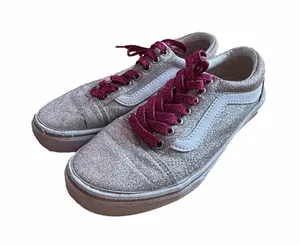 Vans Sparkly Low-Top Sneakers with Burgundy Laces thumbnail 1