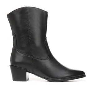 NATURALIZER Gaby Black Leather Western Midi Boot Bootie Block Heel Size 5‎ New thumbnail 1
