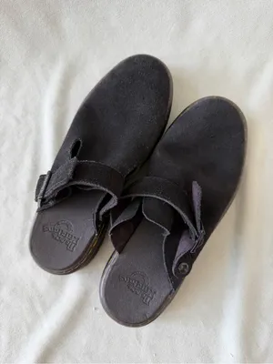Dr. Martens Carlson Mule Black Suede Slingback Platform Size 9 thumbnail 9