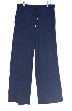 Dotti Mesh Wide Leg Swim Cover Up Pants Navy Pockets Resort Nautical Beach M thumbnail 1