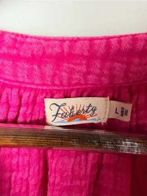 Faherty Dream Cotton Gauze Lucia Top in pink size large thumbnail 4