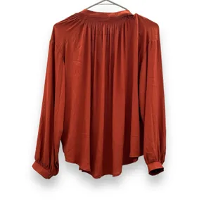 Astr The Label Rust Red Orange Long Sleeve V Neck Tie Blouse Sz S NEW‎ thumbnail 4