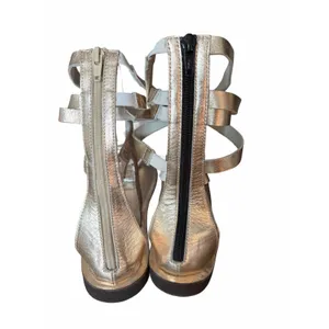 Free People NWOTS Metallic Gold Leather Strappy Gladiator Sandals size 37 US 7 thumbnail 5