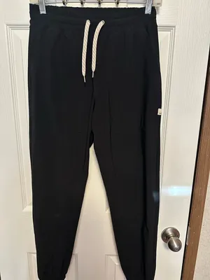 Vuori Black Joggers with White Drawcord thumbnail 3