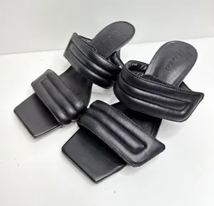 Abound Shoes Womens Size 5 Qarly Heeled Black‎ Square Toe Slip On Sandals thumbnail 1