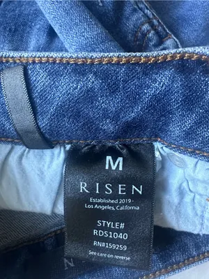 Risen High Rise Distressed Denim Shorts thumbnail 3
