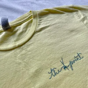 pastel yellow and blue Notre Dame knitting club shirt thumbnail 8