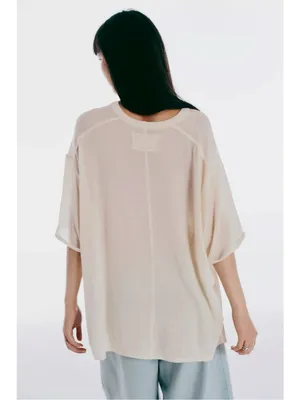 Free People We The Free Peppermint Tee in Oatmeal Cashmere NWT Size Large thumbnail 3