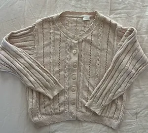 Vintage Cardigan Sweater Tan thumbnail 1