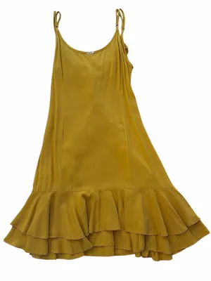 Skemo Basics Flamenco Ruffle Midi Dress - Mustard Yellow thumbnail 2