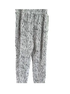 Neutral Zebra-Print Drawstring Joggers - Women thumbnail 10