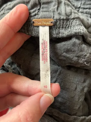 NWOT Free People Thin Line Straight Chino Trousers Cotton Linen Blend sz 10 thumbnail 3