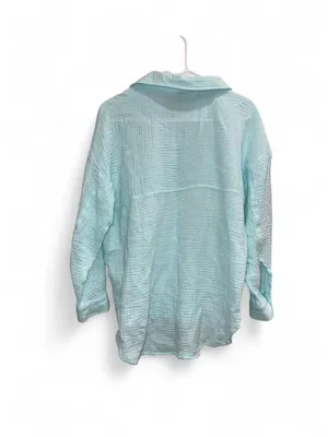 ACOA Oversized Gauze Boyfriend Shirt Blue thumbnail 2