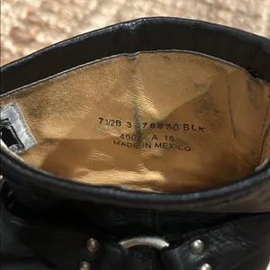 Frye Phillip Harness Short Ankle Boots Womens Size 7.5B Black Leather Zip Moto thumbnail 6