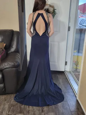 Navy Blue Formal Dress thumbnail 2